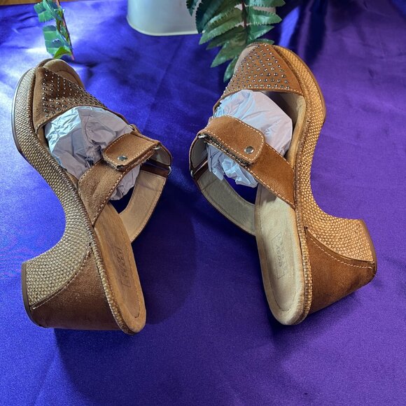 ๐easy Street Comfy 3 inch high Heels Slide Sandals with Adjustable Straps - Picture 7 of 16